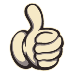 Cartoon thumbs up